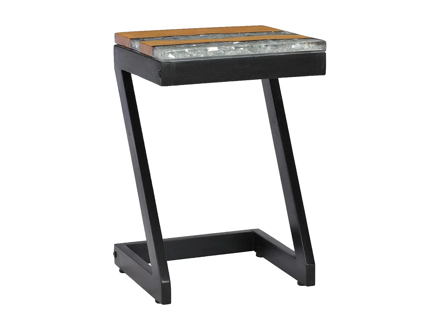 Couchtisch-Beistelltisch-Sofatisch 30x30x50 cm Massivholz Teak und Polyresin SHL24935