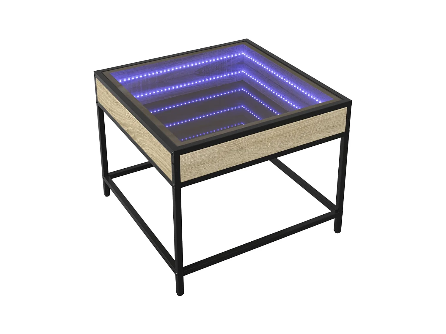 Table basse salon-Table d'appoint avec LED infini chêne sonoma 50x50x41 cm SHL31185