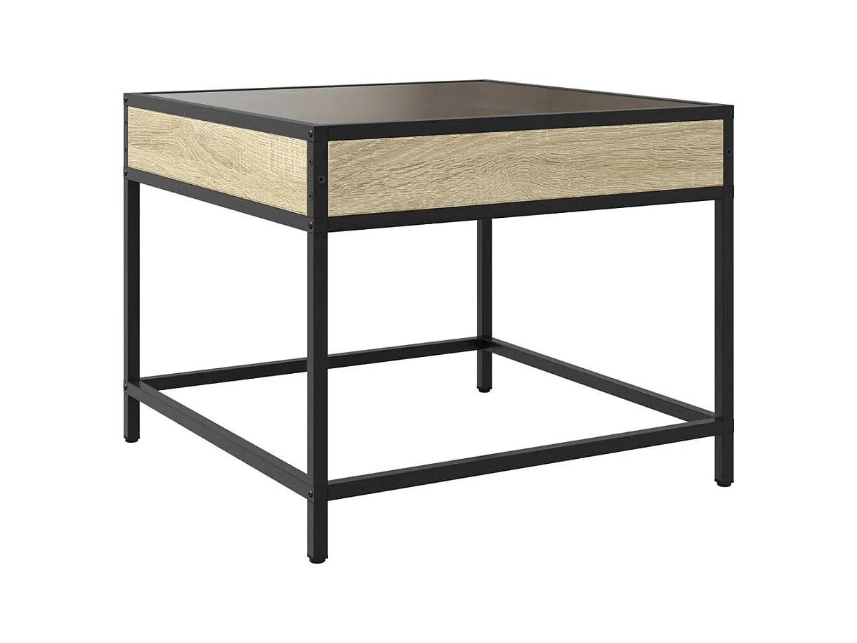 Table basse salon-Table d'appoint avec LED infini chêne sonoma 50x50x41 cm SHL31185