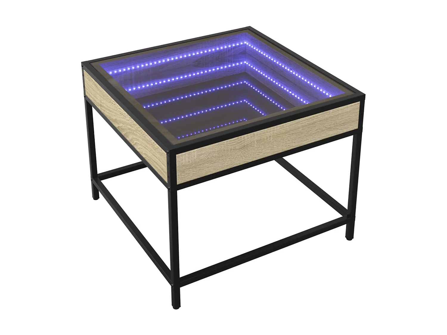 Table basse salon-Table d'appoint avec LED infini chêne sonoma 50x50x41 cm SHL31185