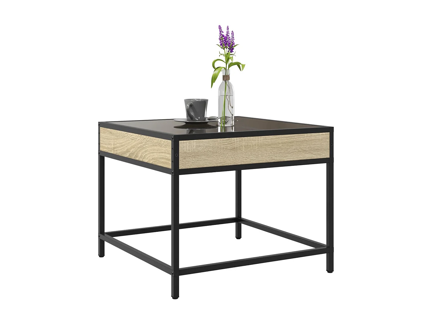 Table basse salon-Table d'appoint avec LED infini chêne sonoma 50x50x41 cm SHL31185