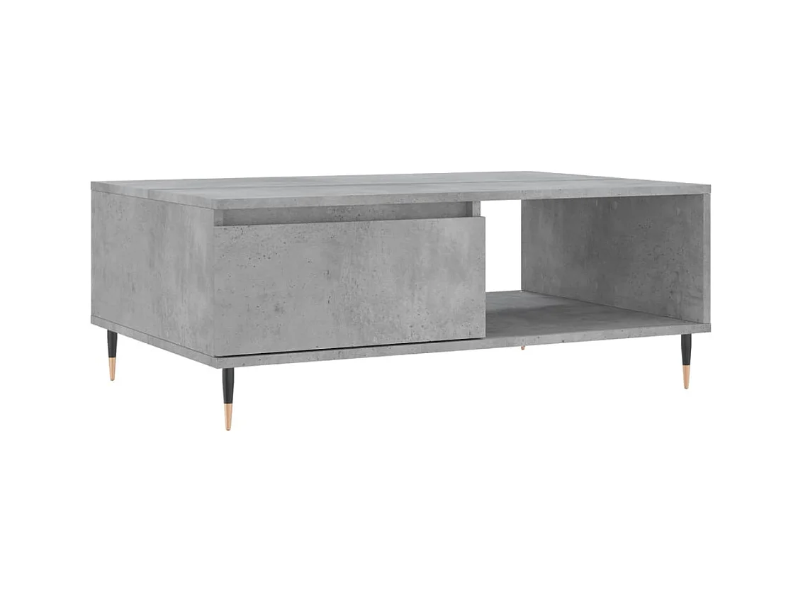 Table basse salon-Table d'appoint gris béton 90x60x35 cm bois d'ingénierie SHL47675