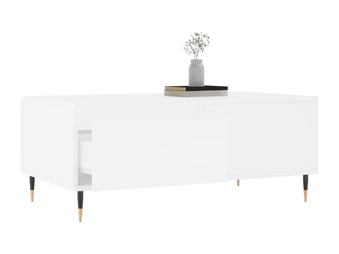 Couchtisch-Wohnzimmertisch-Beistelltische Weiß 90x50x36,5 cm Holzwerkstoff SHL88528