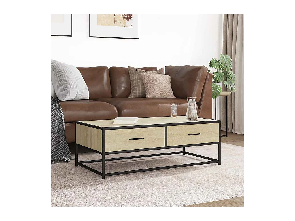 Mesa de centro-Mesa auxiliar madera maciza de pino marrón miel 80x50x35 cm SHL1122