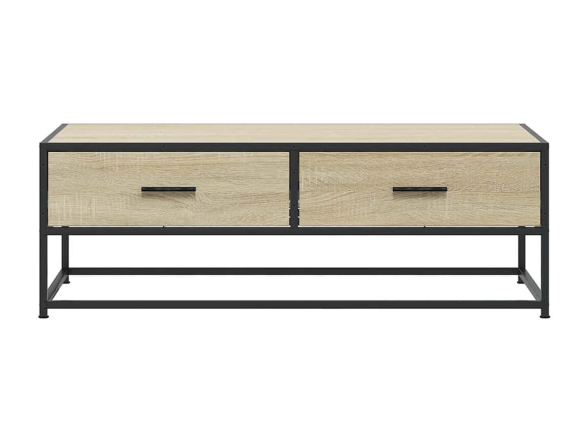 Couchtisch-Wohnzimmertisch-Beistelltische Sonoma-Eiche 100x50x35 cm Holzwerkstoff und Metall SHL28329