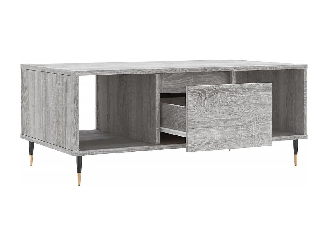 Mesa de centro | Mesa de apoio 90x50x36.5 cm derivados madeira cinzento sonoma
