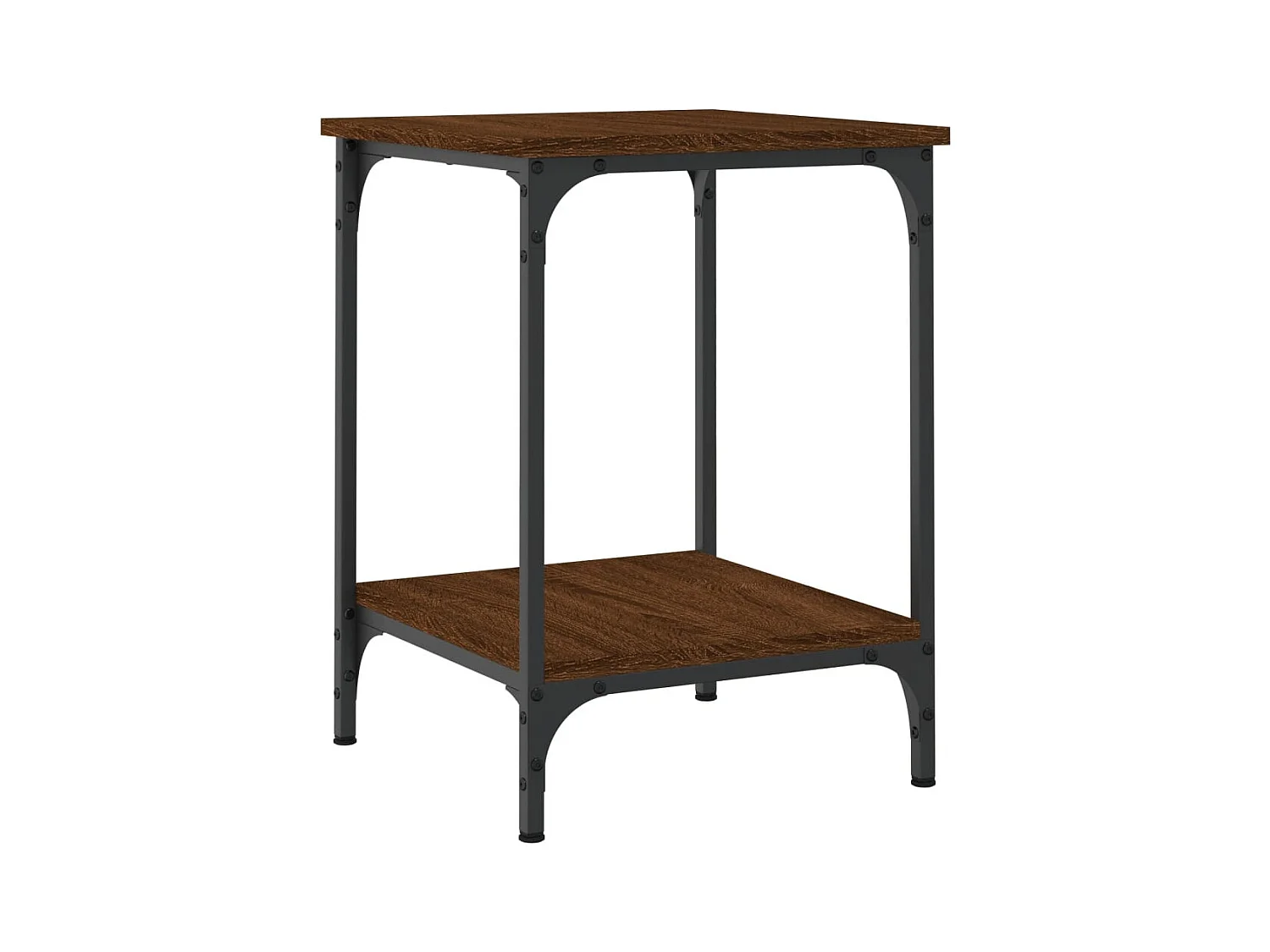 Mesa de centro | Mesa auxiliar y LED madera ingeniería roble ahumado 60x60x40cm SHL91992