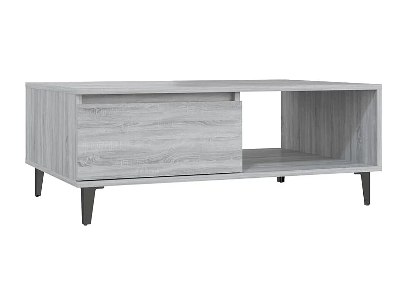 Mesa de centro | Mesa auxiliar madera contrachapada blanco brillo 60x50x36,5 cm SHL772032