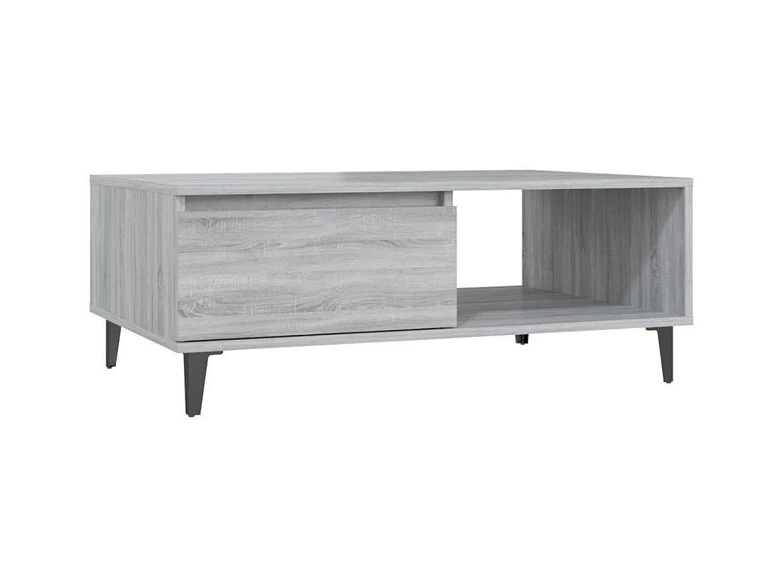 Mesa de centro | Mesa auxiliar madera contrachapada blanco brillo 60x50x36,5 cm SHL772032