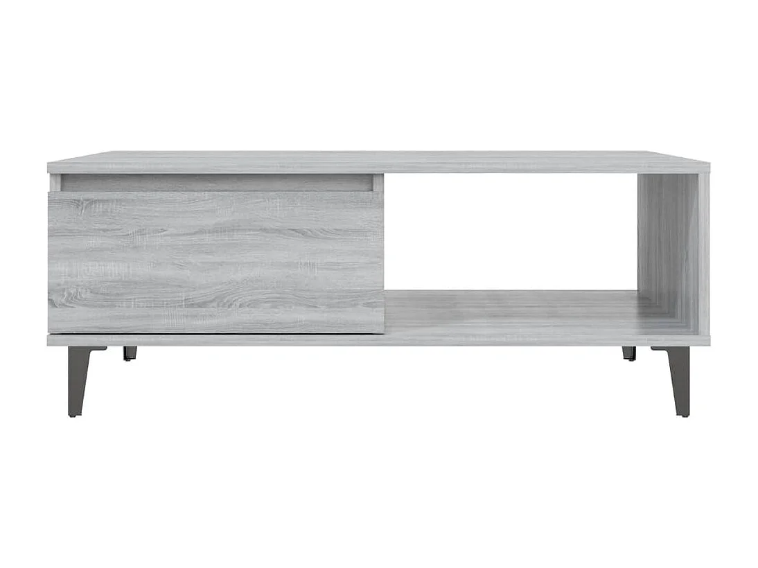 Mesa de centro | Mesa auxiliar madera contrachapada blanco brillo 60x50x36,5 cm SHL772032