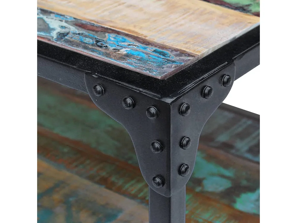 Mesa de centro | Mesa auxiliar salon con ruedas madera ingeniería blanco 40x30x63,5 cm SHL4530