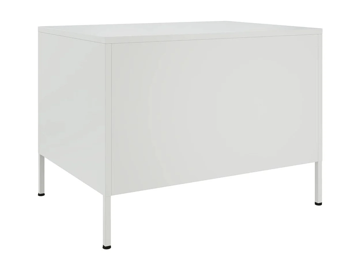 Table basse salon-Table d'appoint blanc 68x50x50,5 cm acier SHL7458
