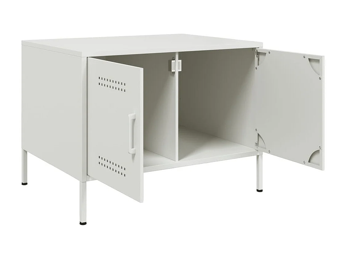 Couchtisch-Wohnzimmertisch-Beistelltische Weiß 68x50x50,5 cm Stahl SHL32577