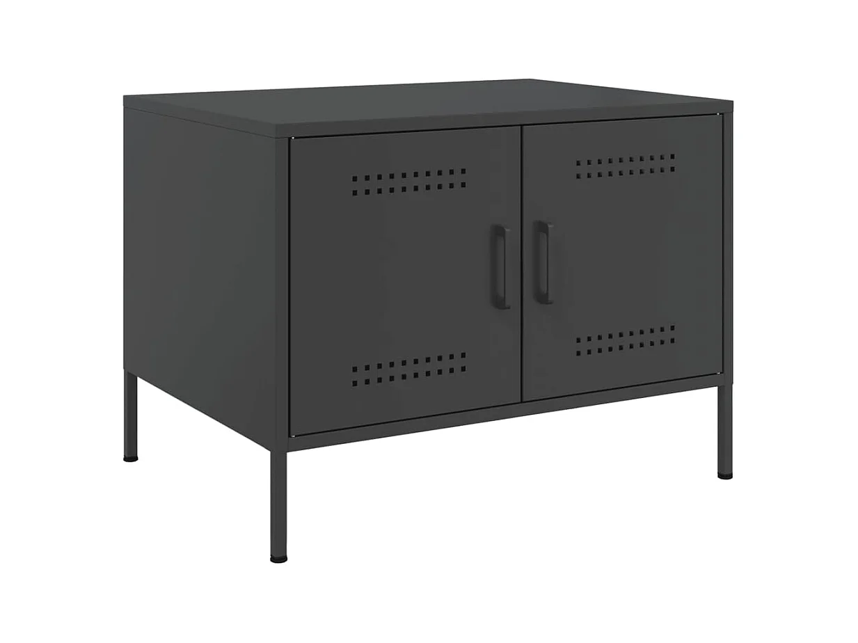 Table basse salon-Table d'appoint noir 68x50x50,5 cm acier SHL88749