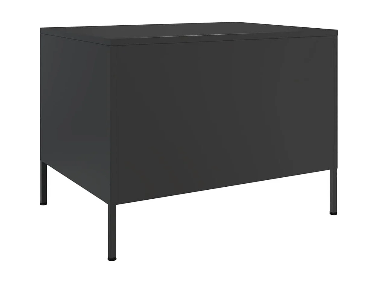 Table basse salon-Table d'appoint noir 68x50x50,5 cm acier SHL88749