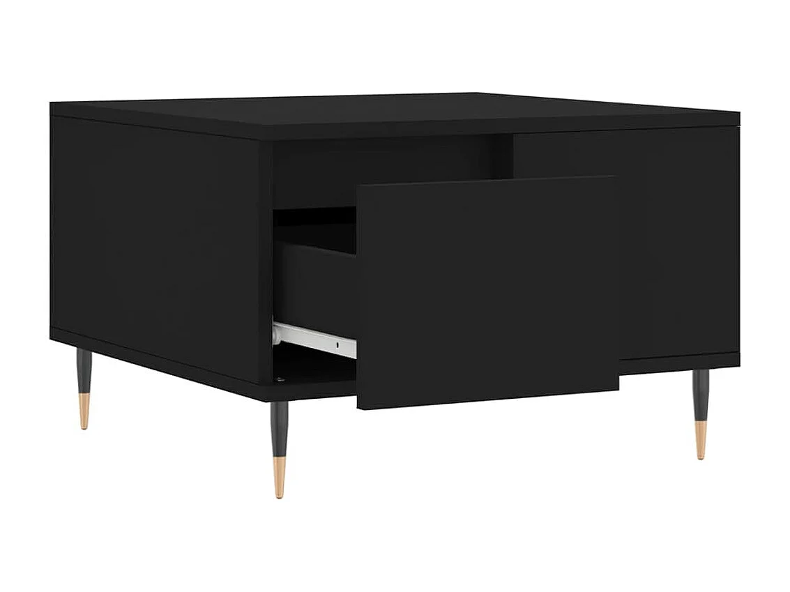 Mesa de centro | Mesa auxiliar madera ingeniería metal roble marrón 100x50x40cm SHL7801