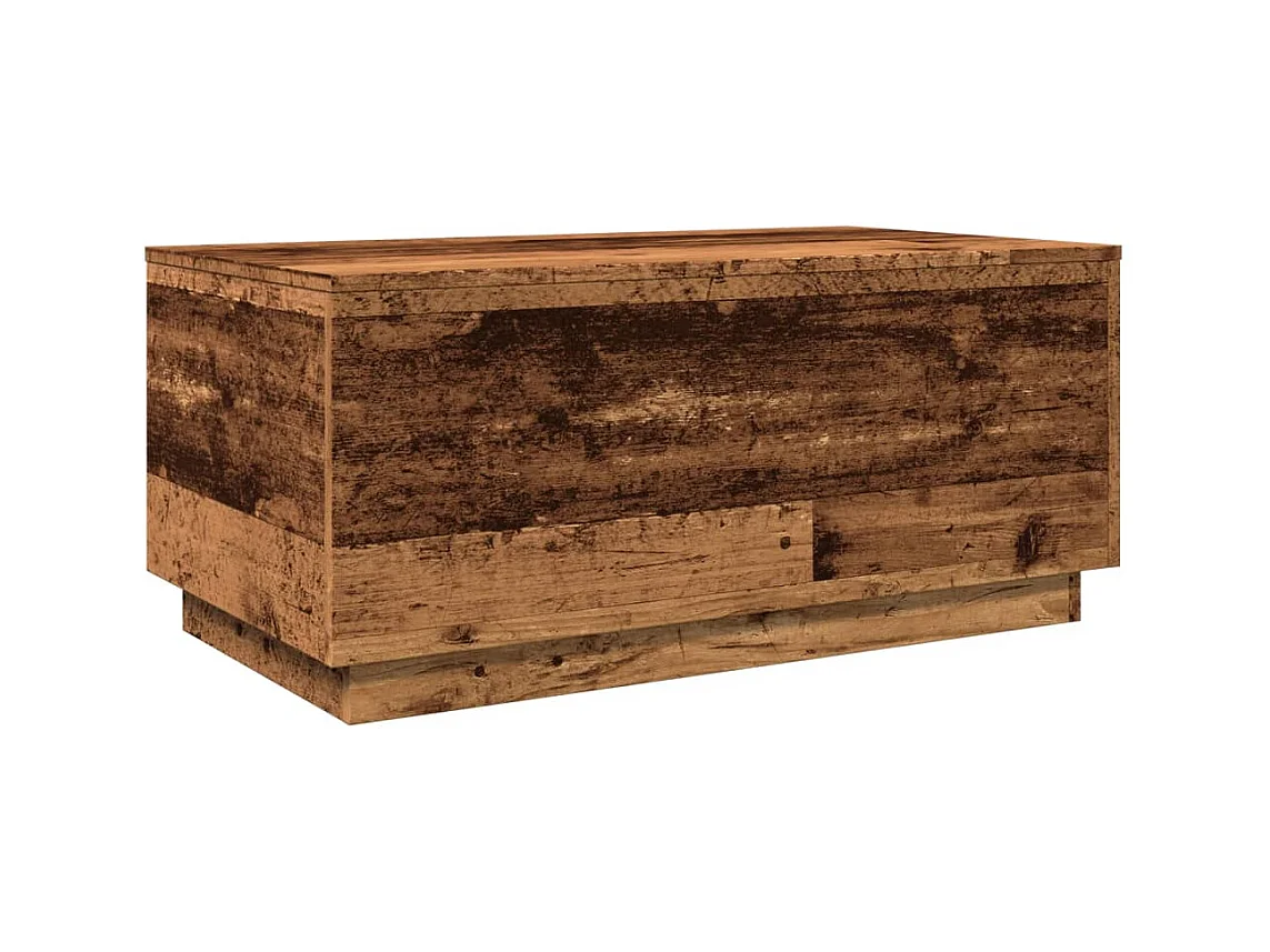 Mesa de centro | Mesa de apoio com luzes LED 90x50x40 cm madeira velha