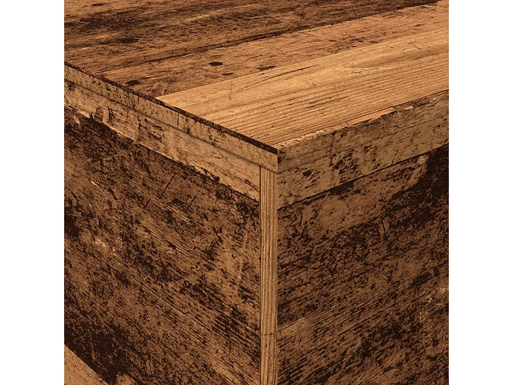 Table basse salon-Table d'appoint avec lumières LED-vieux bois 90x50x40 cm SHL82869