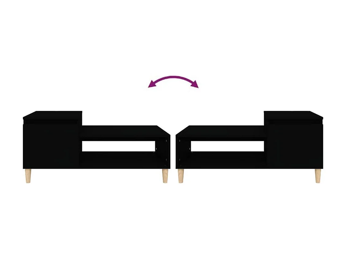 Mesa de centro | Mesa auxiliar madera contrachapada y hierro negro 80x45x45 cm SHL2906