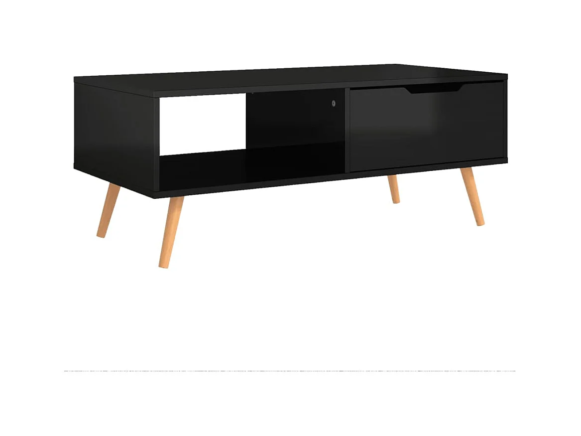 Table basse salon-Table d'appoint Noir brillant 100x49,5x43 cm Bois d'ingénierie SHL1356