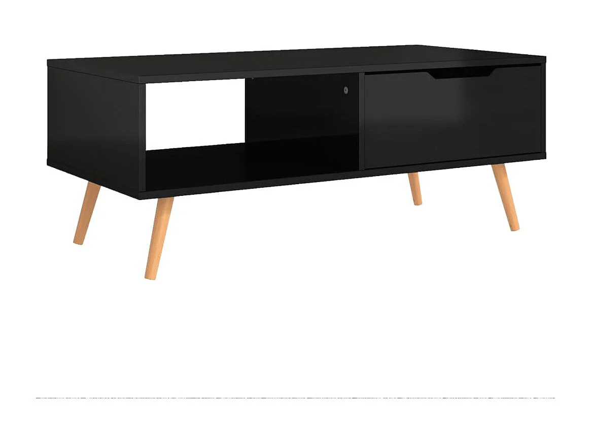 Table basse salon-Table d'appoint Noir brillant 100x49,5x43 cm Bois d'ingénierie SHL1356