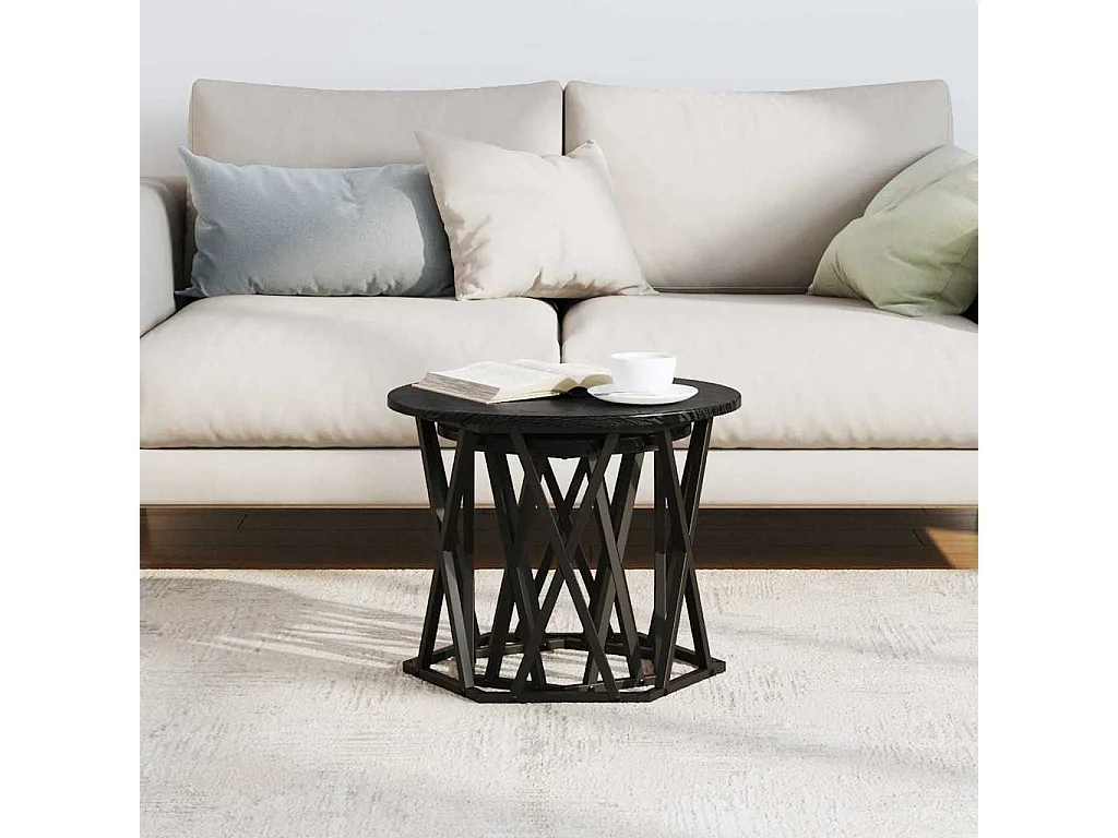 Mesa Lateral 2 pcs Carvalho preto 50x50x40 cm