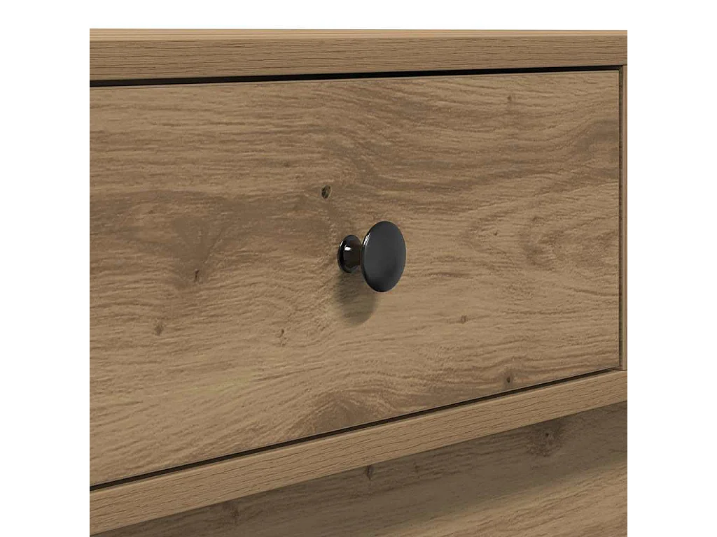 Table basse salon-Table d'appoint Chêne Artisan Placage, MDF 90x90x28 cm Rangement SHL12735