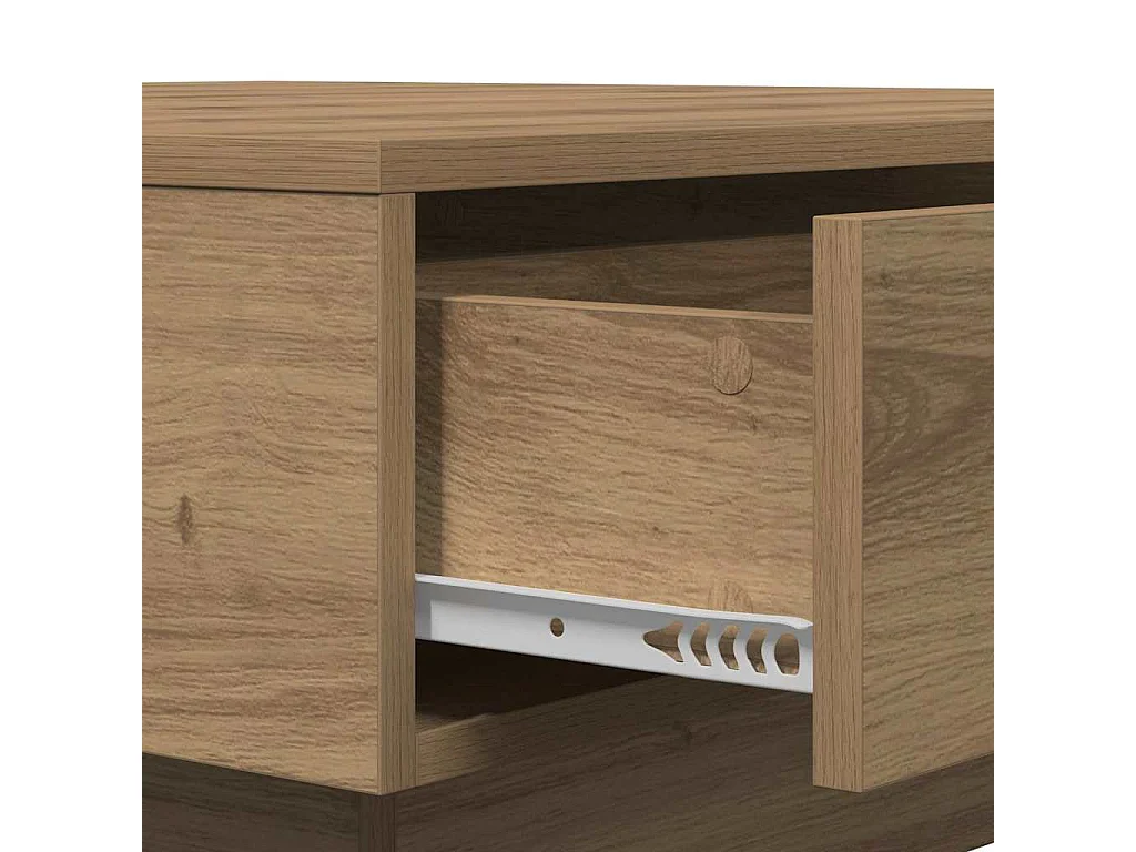 Table basse salon-Table d'appoint Chêne Artisan Placage, MDF 90x90x28 cm Rangement SHL12735