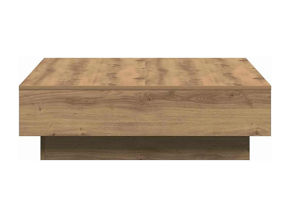 Salontafel | Woonkamertafel | Koffietafel artisanaal eikenkleurig 90 x 90 x 28 cm Bewerkt hout
