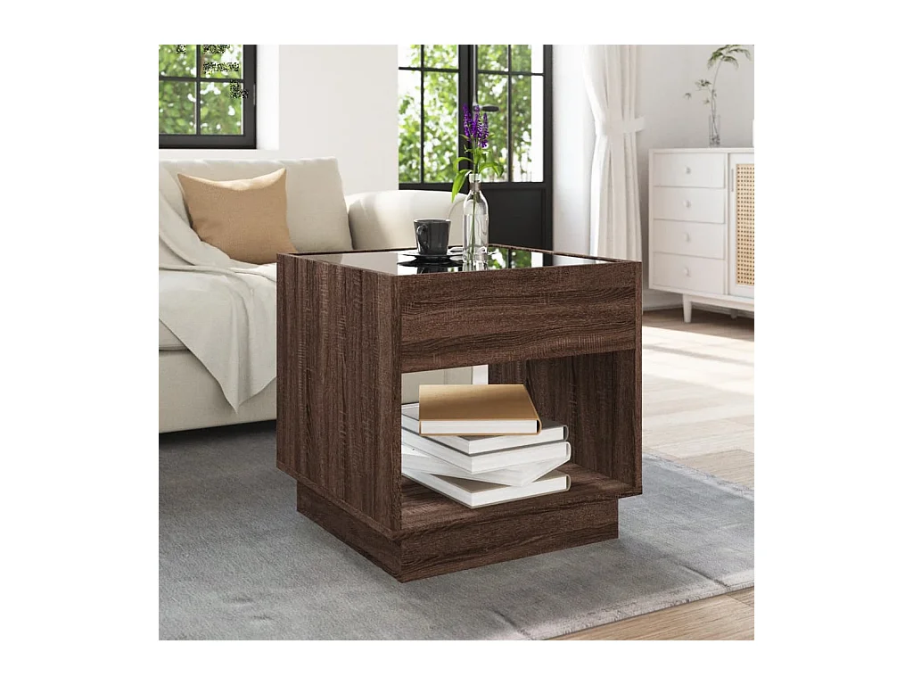 Mesa de centro-Mesa auxiliar madera de ingeniería gris Sonoma 60x60x30 cm SHL2373