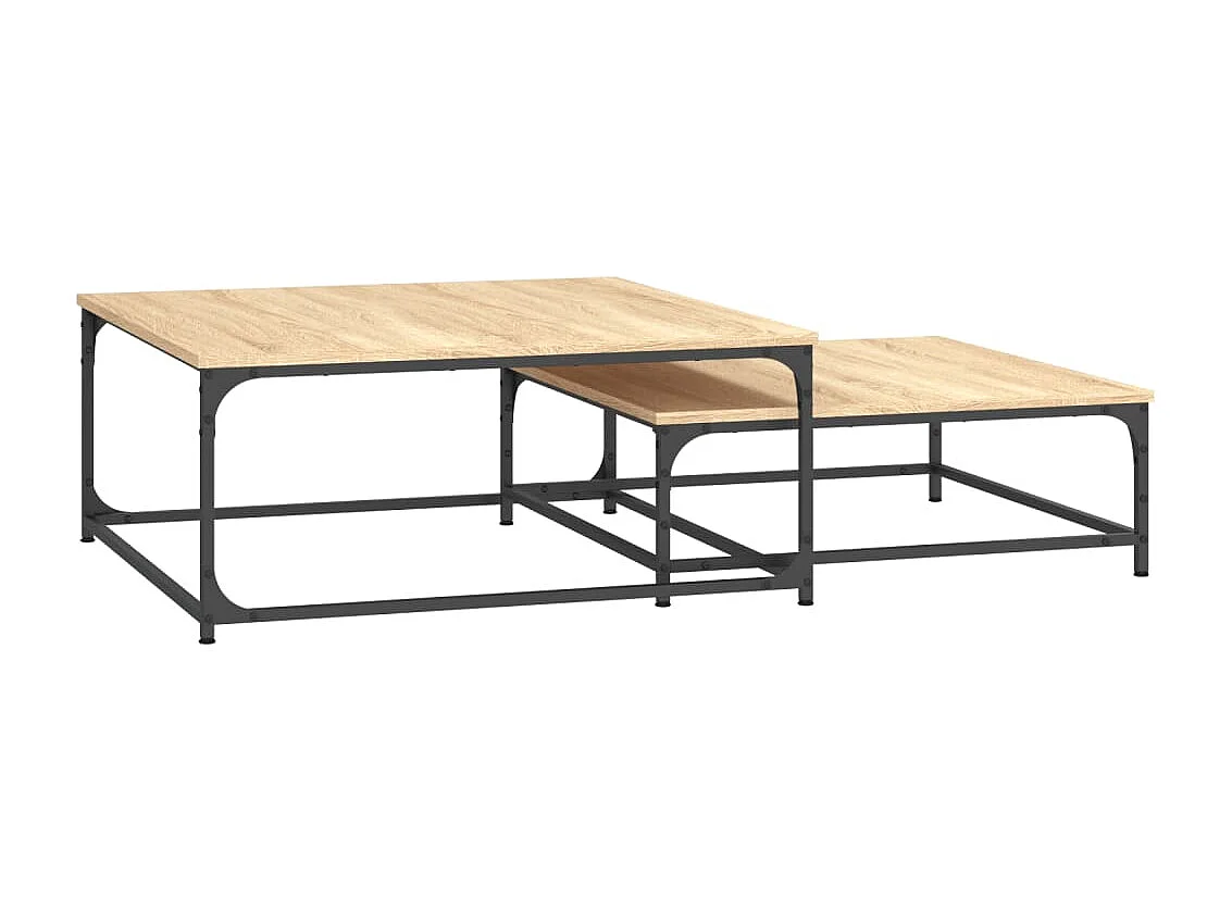 Couchtisch 2er Set-Satztische-Sofatisch Sonoma-Eiche Holzwerkstoff SHL80477