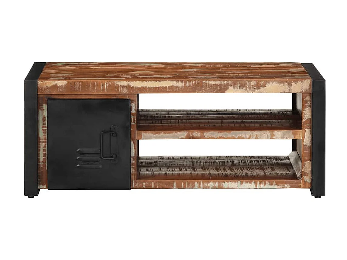 Couchtisch-Wohnzimmertisch-Beistelltische Mehrfarbig 90x50x36 cm Altholz Massiv SHL8928