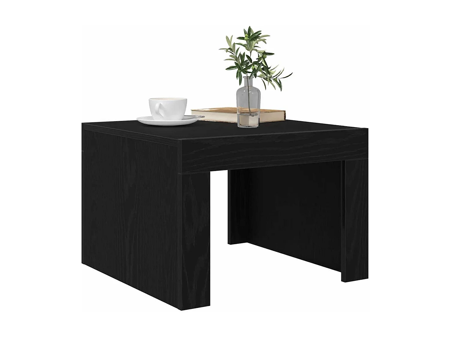Couchtisch-Wohnzimmertisch-Beistelltische Schwarz Eichen-Optik 50x50x35 cm Holzwerkstoff SHL36181