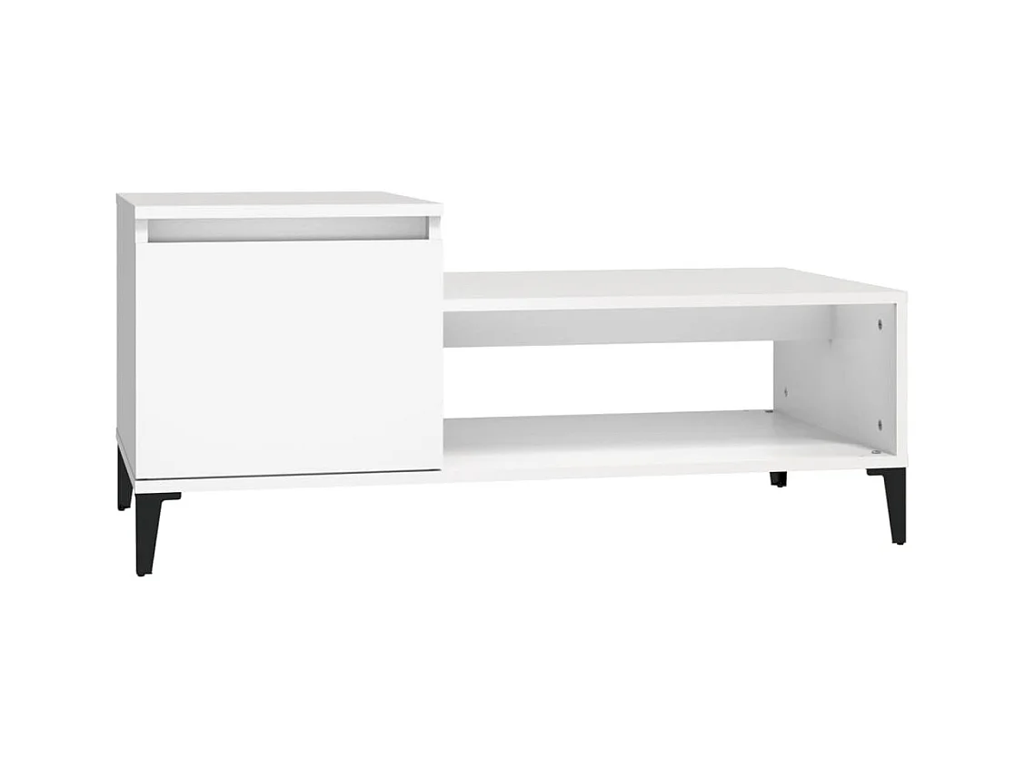 Table basse salon-Table d'appoint Blanc 100x50x45 cm Bois d'ingénierie SHL59686