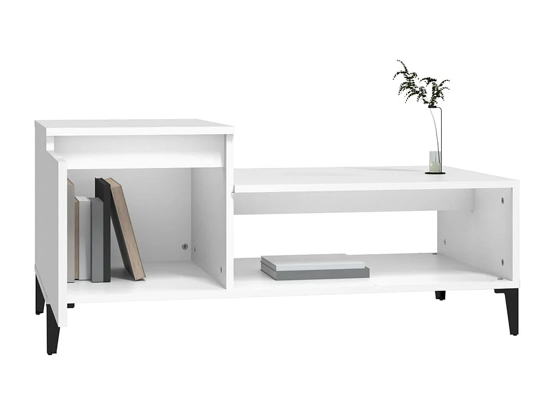 Mesa de centro | Mesa auxiliar madera de ingeniería blanca 50x50x40 cm SHL2452