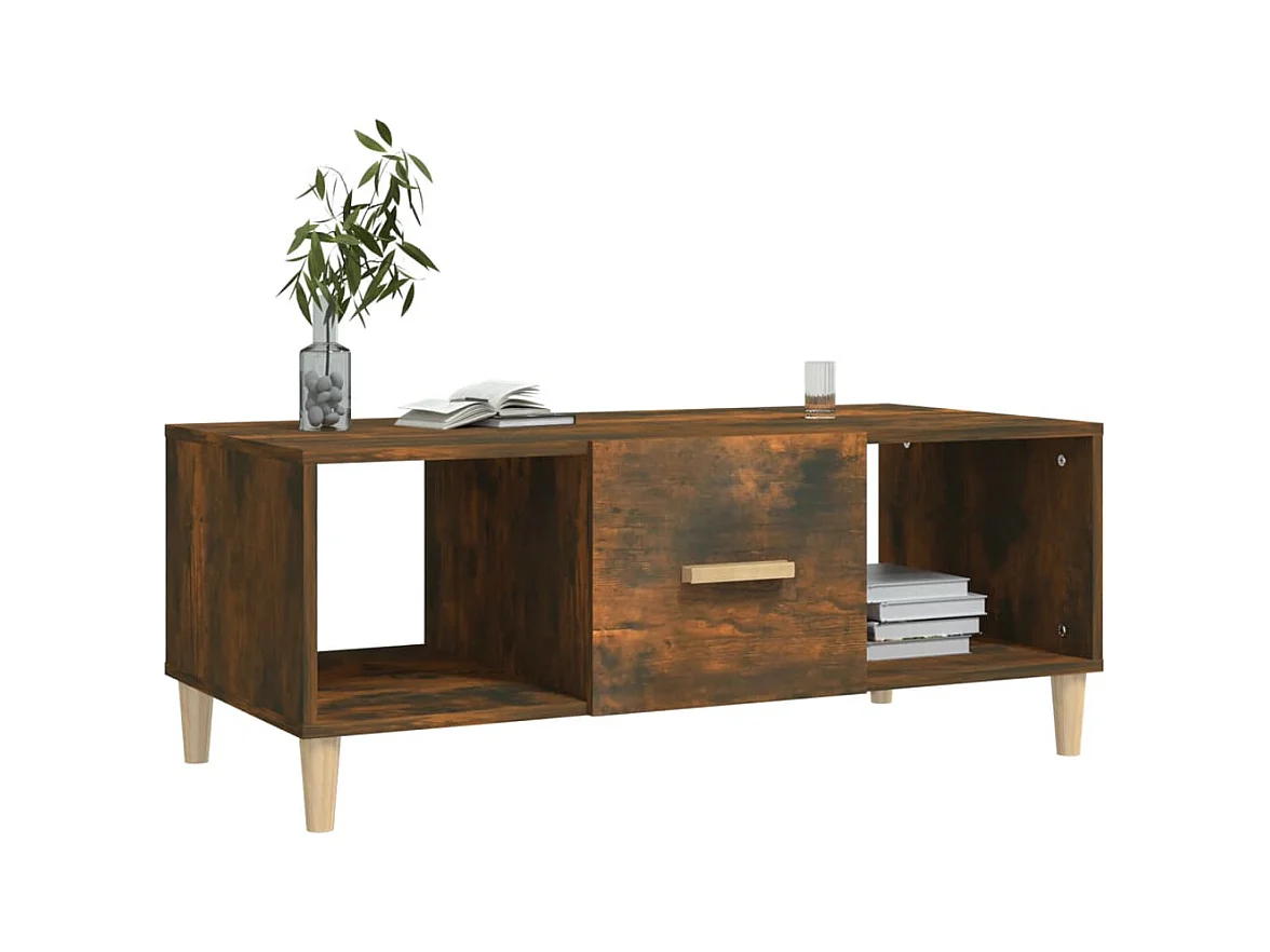 Mesa de centro | Mesa auxiliar madera contrachapada negro 60x44,5x45 cm SHL4866