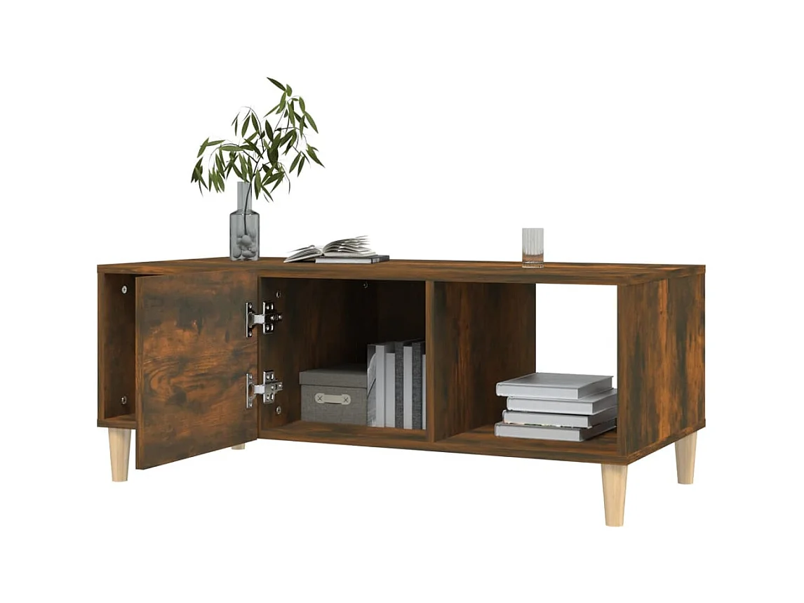 Mesa de centro | Mesa auxiliar madera contrachapada negro 60x44,5x45 cm SHL4866