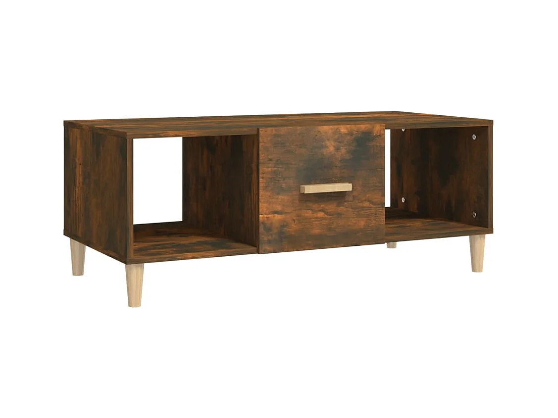 Table basse salon-Table d'appoint chêne fumé 102x50x40 cm bois d'ingénierie SHL25840