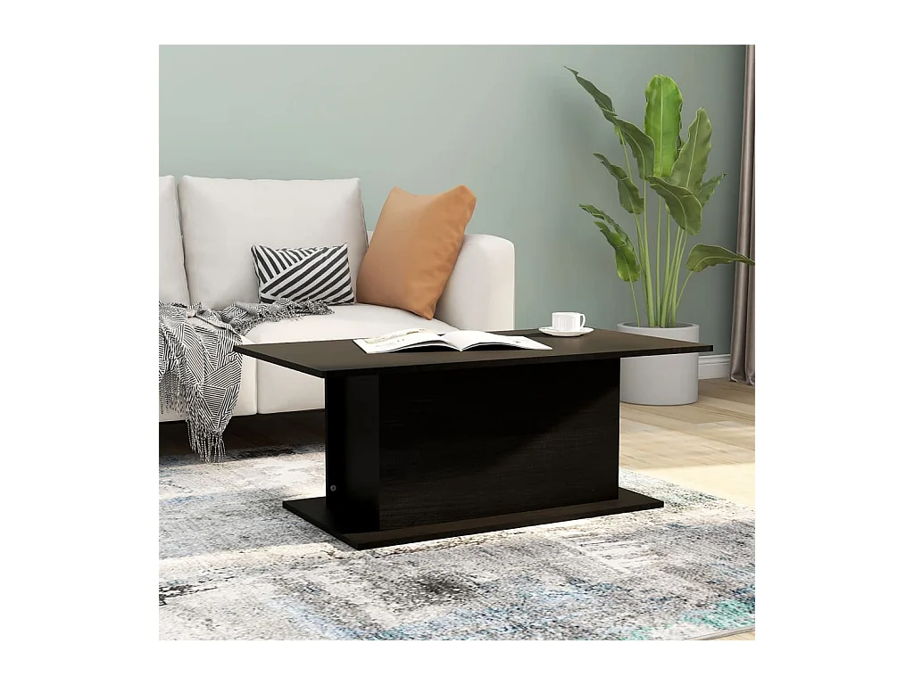 Mesa de centro | Mesa auxiliar de madera maciza de pino negro 100x50x41 cm SHL4854