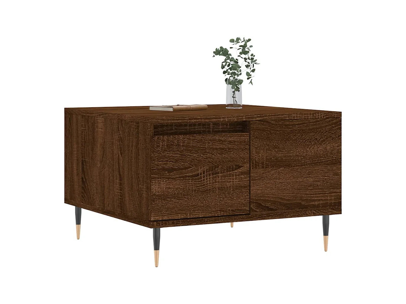 Mesa de centro | Mesa auxiliar madera ingeniería metal roble Sonoma 100x50x35cm SHL958