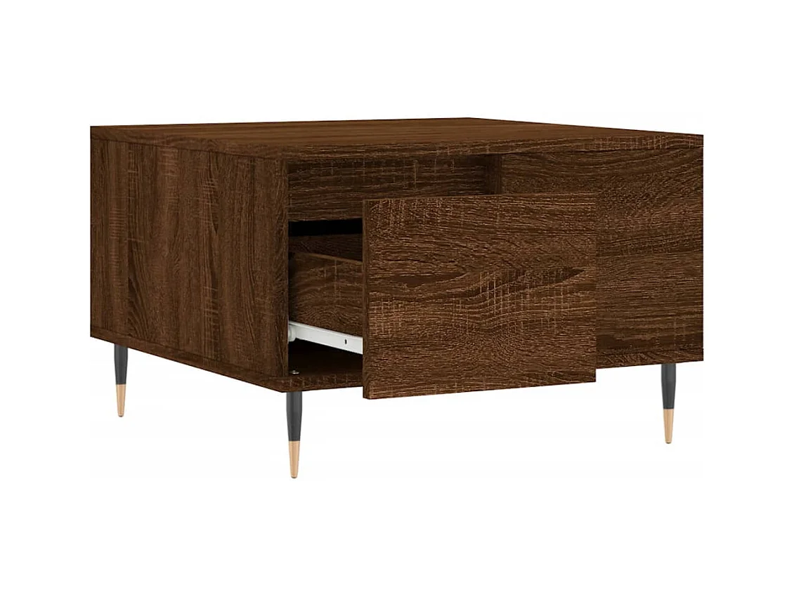 Mesa de centro | Mesa auxiliar madera ingeniería metal roble Sonoma 100x50x35cm SHL958