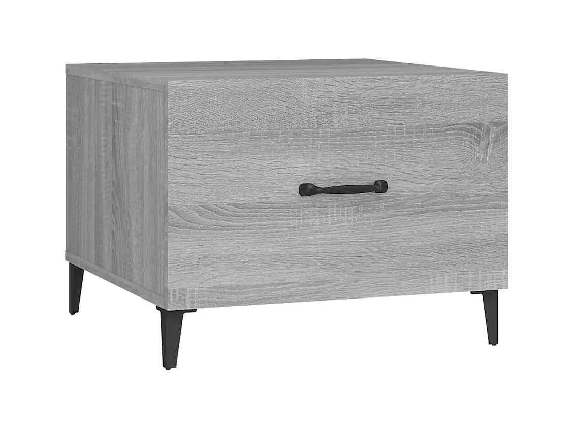 Table basse salon avec pieds en métal Sonoma gris 50x50x40 cm SHL18808