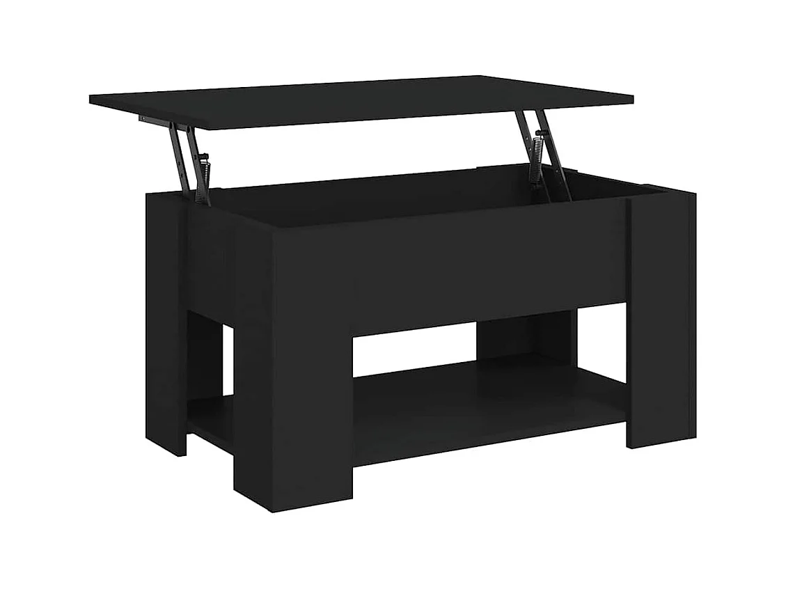 Mesa de centro | Mesa de apoio 79x49x41 cm madeira processada preto