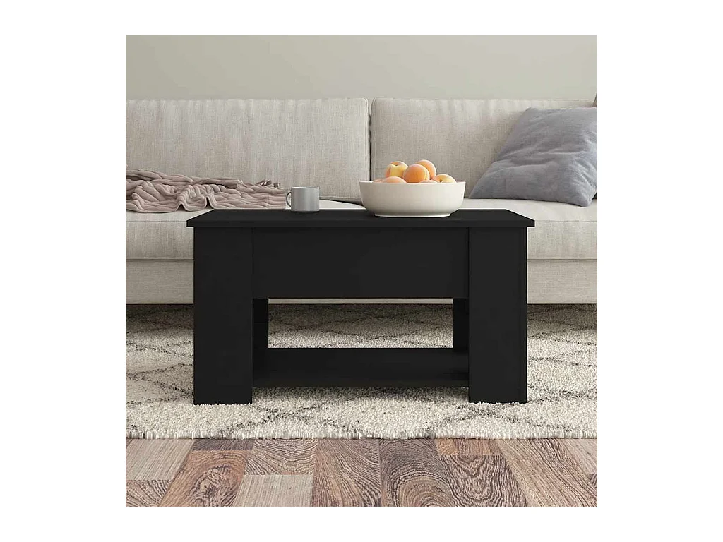 Mesa de centro | Mesa de apoio 79x49x41 cm madeira processada preto