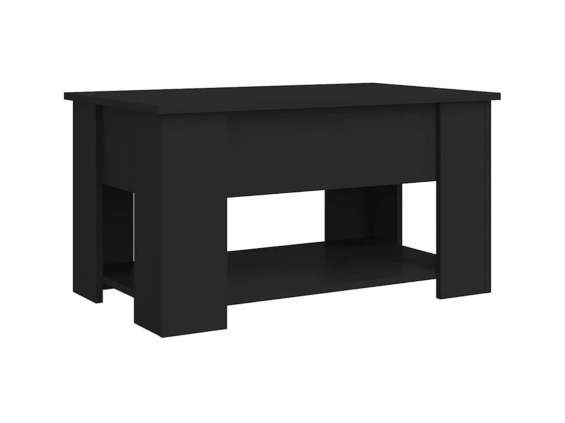 Mesa de centro | Mesa de apoio 79x49x41 cm madeira processada preto