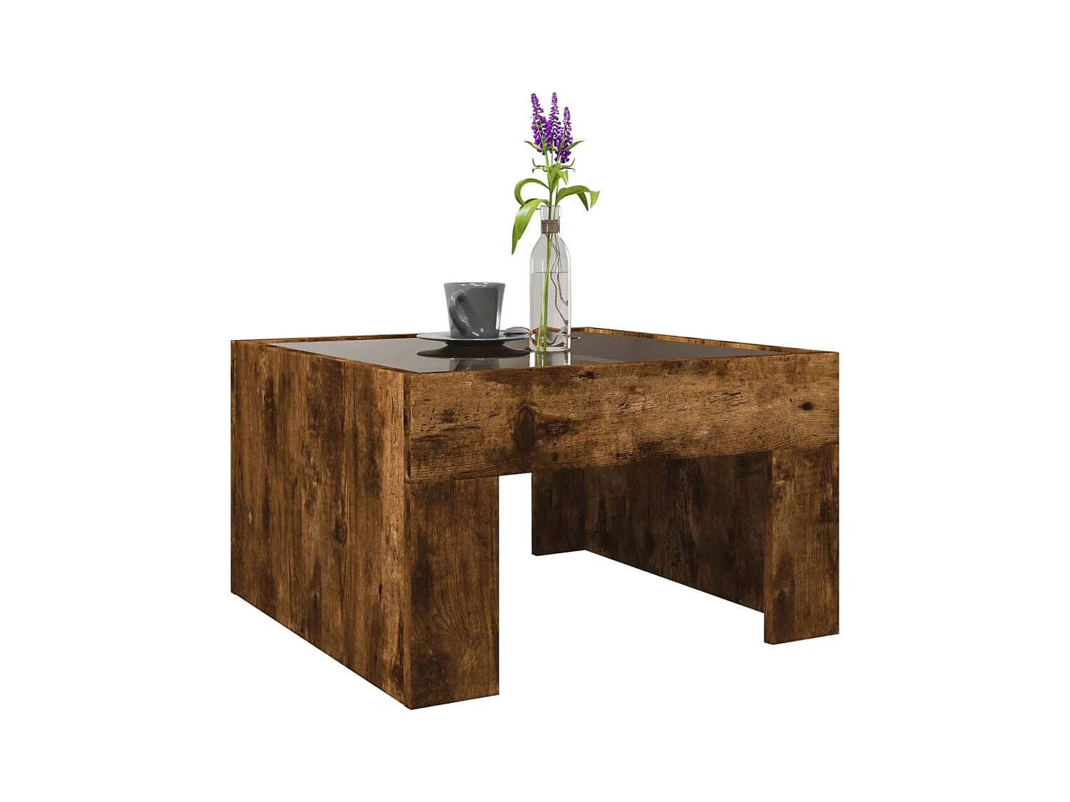 Mesa de centro-Mesa auxiliar madera de ingeniería blanca 55,5x55,5x40 cm SHL2076