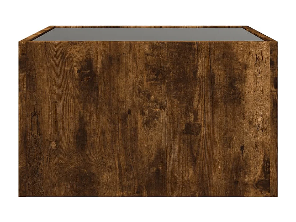 Couchtisch mit Infinity-LED | Beistelltische | Sofatisch Räuchereiche 50x50x30 cm SHL33848