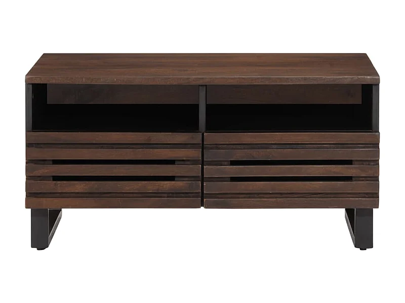 Mesa de centro | Mesa auxiliar con luces LED madera ingeniería blanca SHL798528