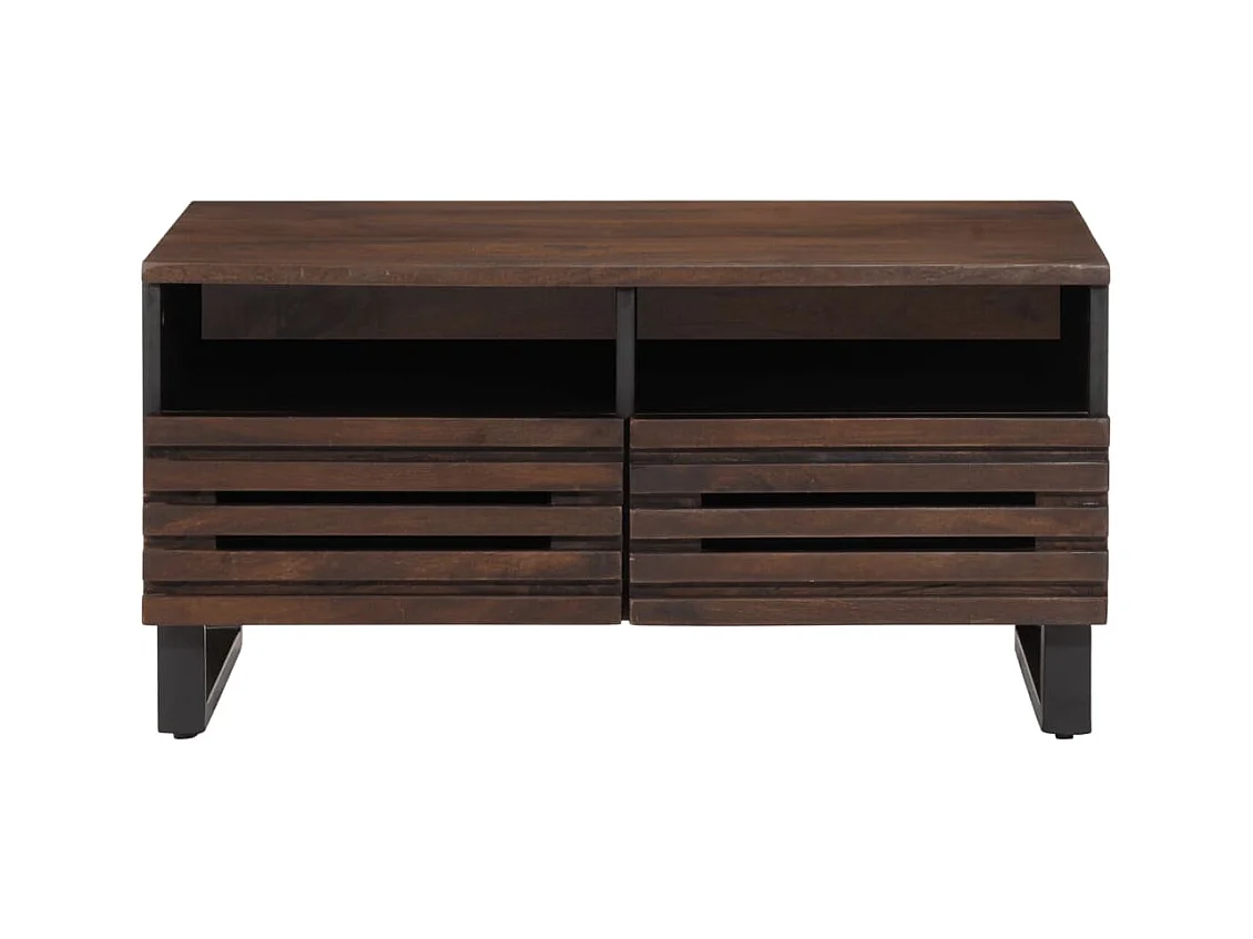 Mesa de centro | Mesa auxiliar con luces LED madera ingeniería blanca SHL798528