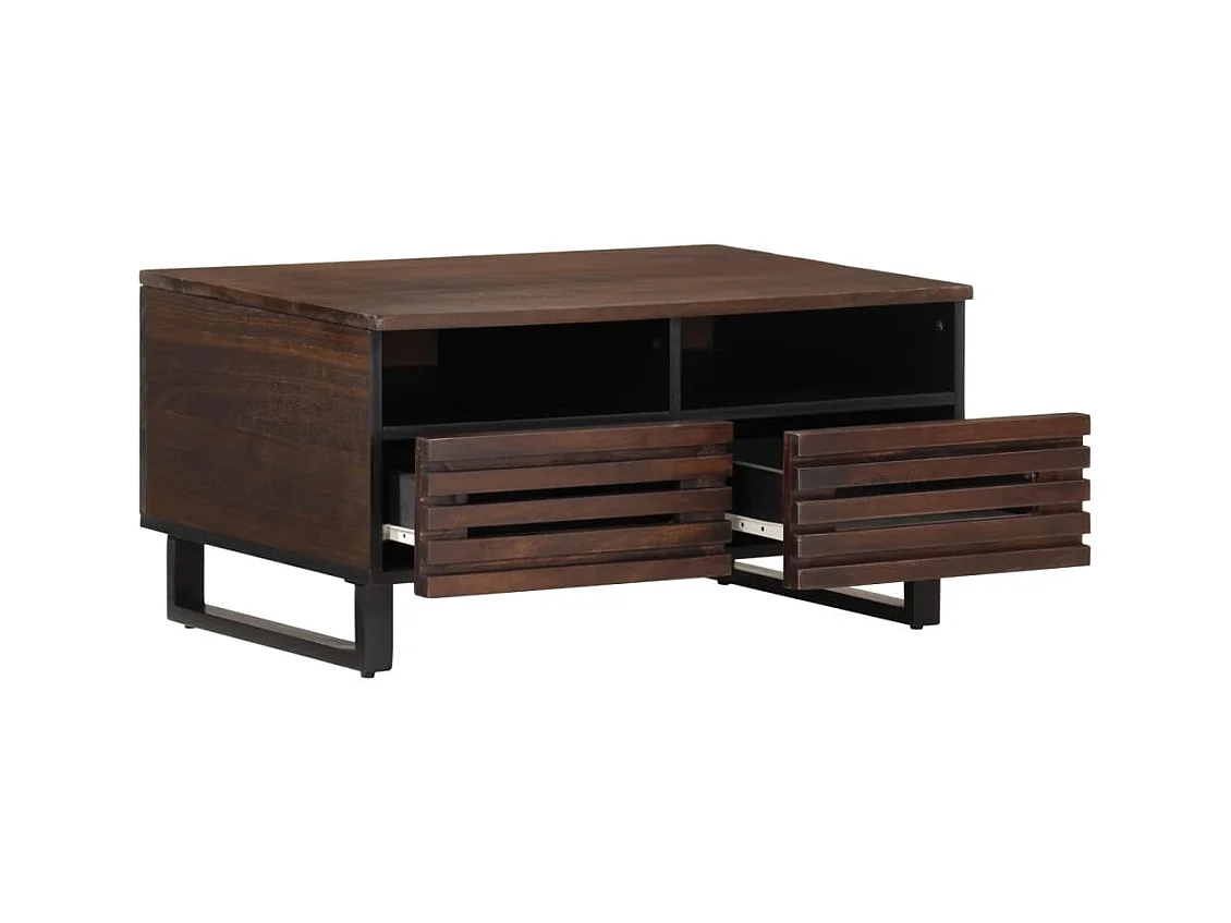 Mesa de centro | Mesa auxiliar con luces LED madera ingeniería blanca SHL798528